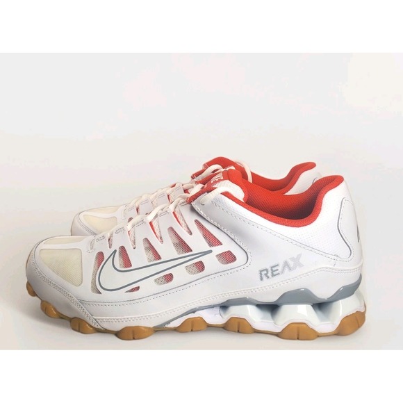 NEW‎ Nike Reax 8 Mens Size 10 Training Shoes Sneakers White Wolf Grey Chile Red
